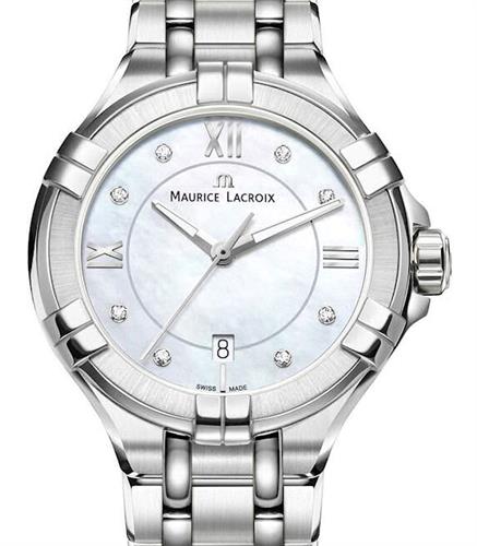 Shop Authentic Maurice Lacroix Aikon White Mother of Pearl Dial Silver Steel Strap Watch for Women - AI1004-SS002-170-1 - Luxxuri