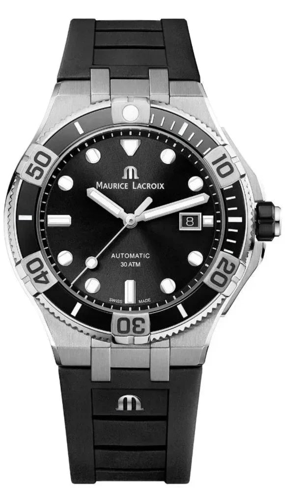 Shop Authentic Maurice Lacroix Aikon Venturer Black Dial Black Rubber Strap Watch for Men - AI6058-SS001-330-1 - Luxxuri