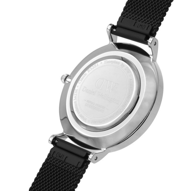 Shop Authentic Daniel Wellington Petite Ashfield Black Dial Black Mesh Strap Watch For Women - DW00100202 - Luxxuri