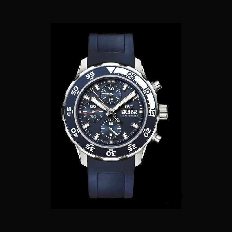 Shop Authentic IWC Aquatimer Chronograph Blue Dial Blue Rubber Strap Watch for Men - IW376711 - Luxxuri