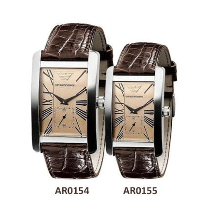 Shop Authentic Emporio Armani Classic Beige Dial Brown Leather Strap Watch For Men - AR0154 - Luxxuri