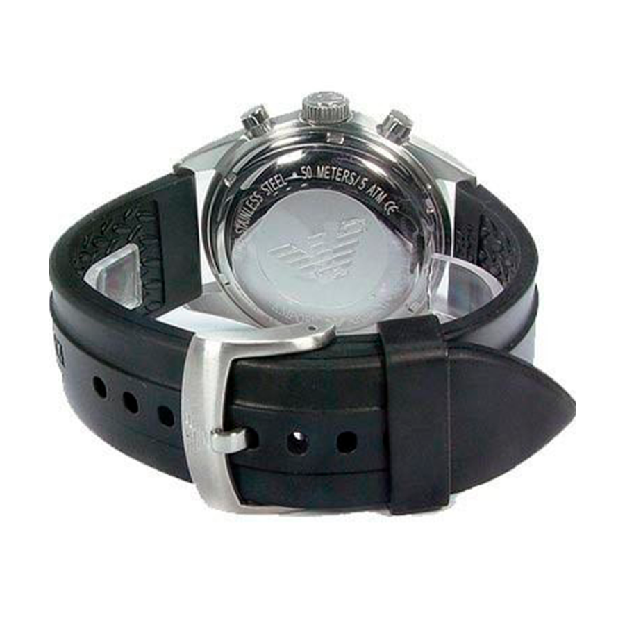 Shop Authentic Emporio Armani Sportivo Chronograph Black Dial Black Rubber Strap Watch For Men - AR0527 - Luxxuri