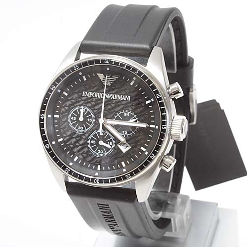 Shop Authentic Emporio Armani Sportivo Chronograph Black Dial Black Rubber Strap Watch For Men - AR0527 - Luxxuri