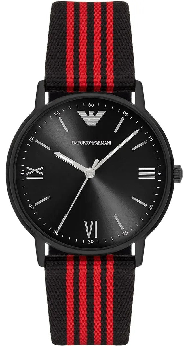 Shop Authentic Emporio Armani Kappa Black Dial Two Tone NATO Strap Watch For Men - AR11015 - Luxxuri