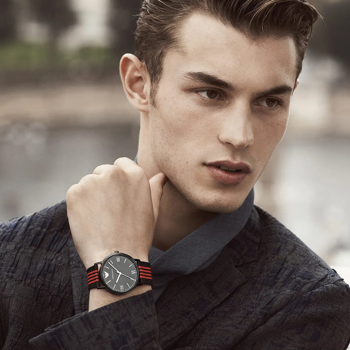 Shop Authentic Emporio Armani Kappa Black Dial Two Tone NATO Strap Watch For Men - AR11015 - Luxxuri