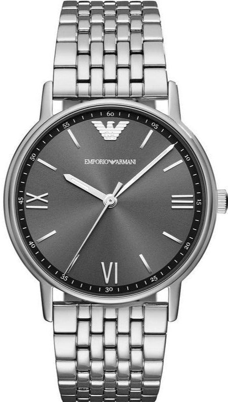 Shop Authentic Emporio Armani Kappa Quartz Grey Dial Silver Mesh Bracelet Watch For Men - AR11068 - Luxxuri