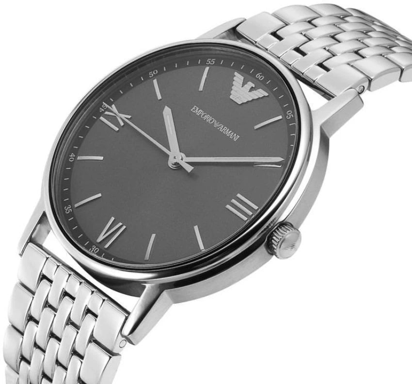 Shop Authentic Emporio Armani Kappa Quartz Grey Dial Silver Mesh Bracelet Watch For Men - AR11068 - Luxxuri