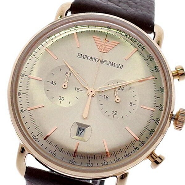Shop Authentic Emporio Armani Aviator Grey Dial Brown Leather Strap Watch For Men - AR11106 - Luxxuri