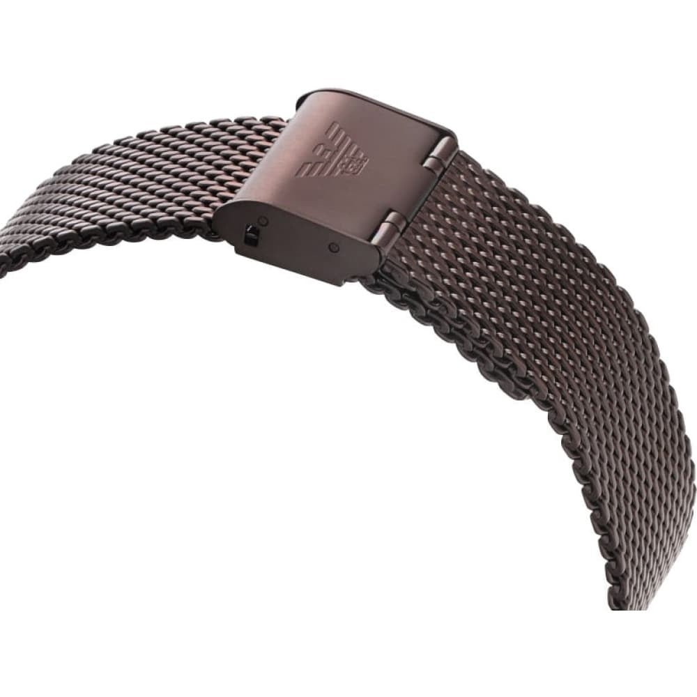 Shop Authentic Emporio Armani Aviator Chronograph Grey Dial Brown Mesh Bracelet Watch For Men - AR11169 - Luxxuri