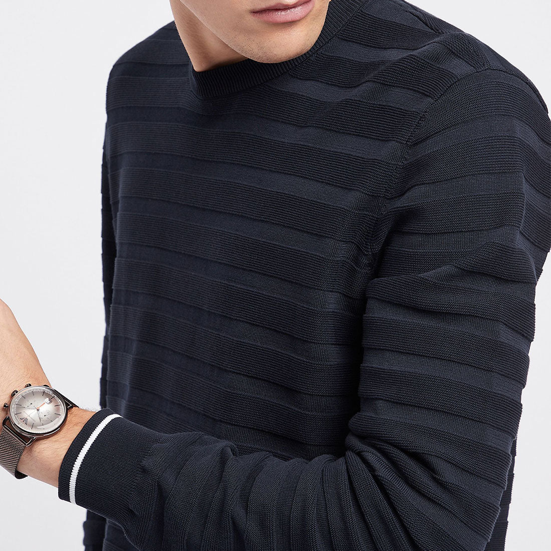 Shop Authentic Emporio Armani Aviator Chronograph Grey Dial Brown Mesh Bracelet Watch For Men - AR11169 - Luxxuri