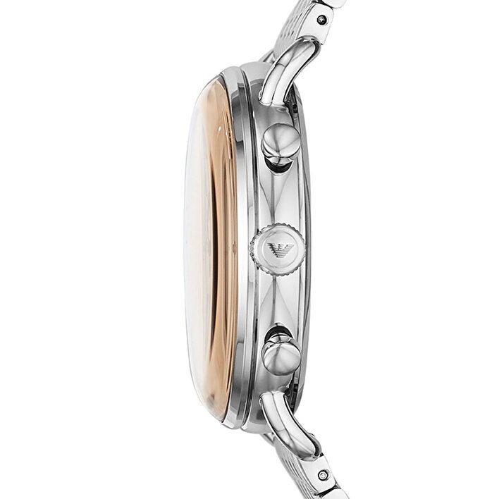 Shop Authentic Emporio Armani Aviator Chronograph Beige Dial Silver Steel Strap Watch For Men - AR11239 - Luxxuri