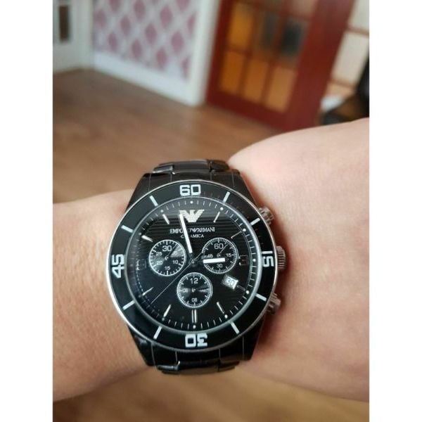 Shop Authentic Emporio Armani Black Ceramic Chronograph Black Dial Watch For Men - AR1421 - Luxxuri