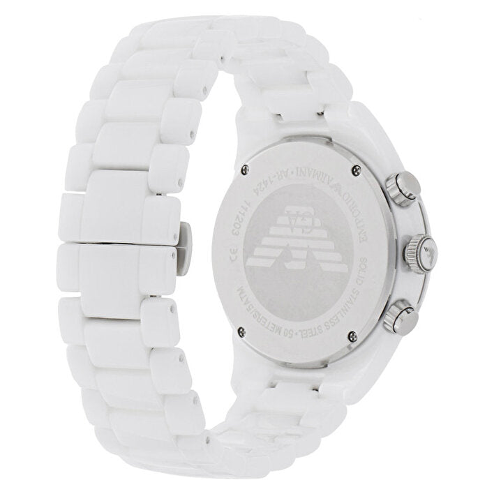 Shop Authentic Emporio Armani Ceramic Chronograph White Dial White Ceramic Strap Watch For Men - AR1424 - Luxxuri