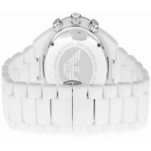 Shop Authentic Emporio Armani Ceramica Chronograph White Dial White Strap Watch For Men - AR1453 - Luxxuri