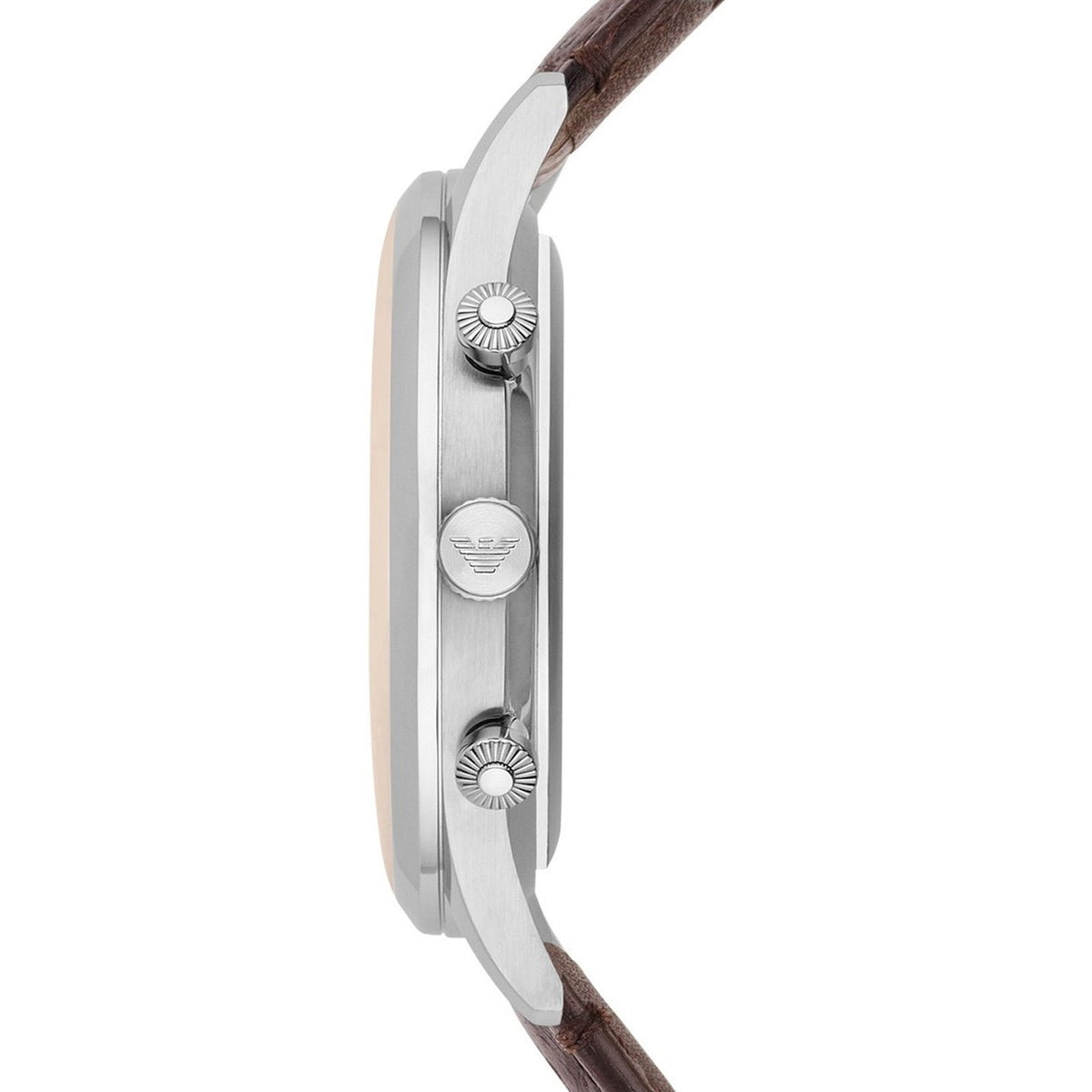 Shop Authentic Emporio Armani Classic Chronograph Cream Dial Brown Leather Strap Watch For Men - AR1878 - Luxxuri