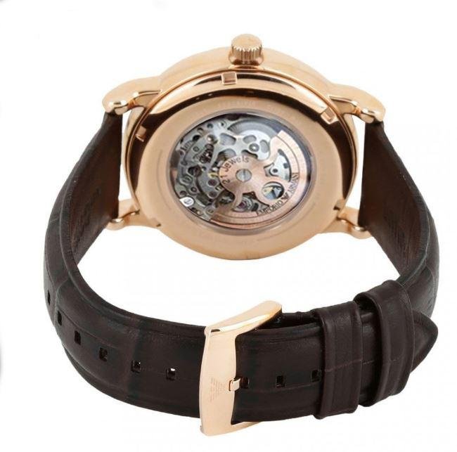 Shop Authentic Emporio Armani Meccanico Silver Skeleton Dial Brown Leather Strap Watch For Men - AR1983 - Luxxuri