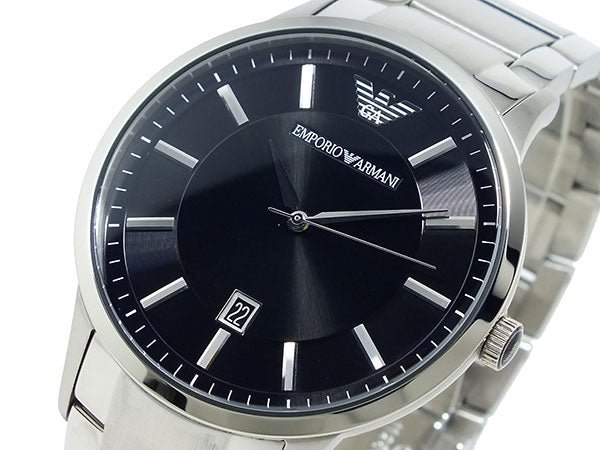 Shop Authentic Emporio Armani Sportivo Black Dial Silver Stainless Steel Watch For Men - AR2457 - Luxxuri