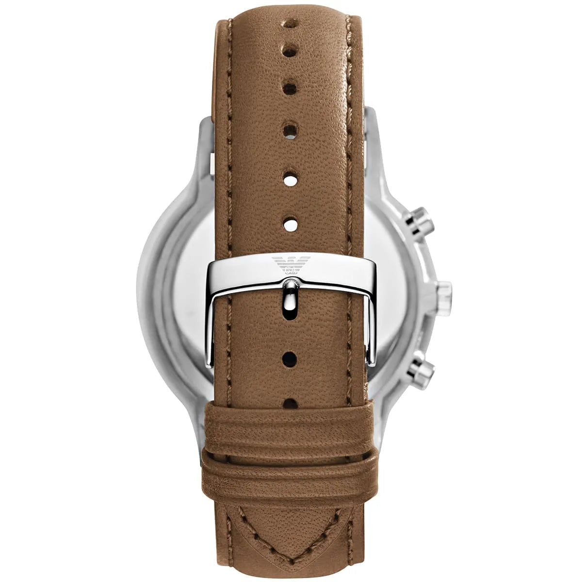 Shop Authentic Emporio Armani Classic Chronograph Silver Dial Brown Leather Strap Watch For Men - AR2471 - Luxxuri