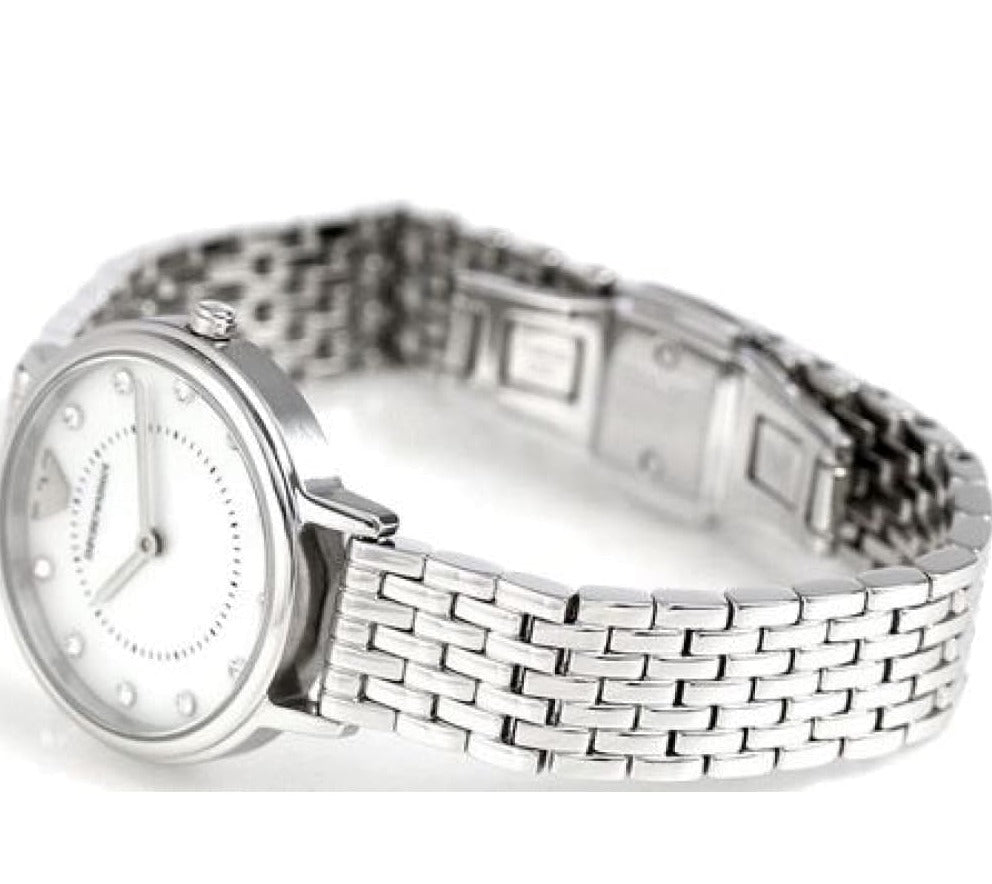 Shop Authentic Emporio Armani Kappa Mother of Pearl Dial Silver Mesh Bracelet Watch For Women - AR2511 - Luxxuri