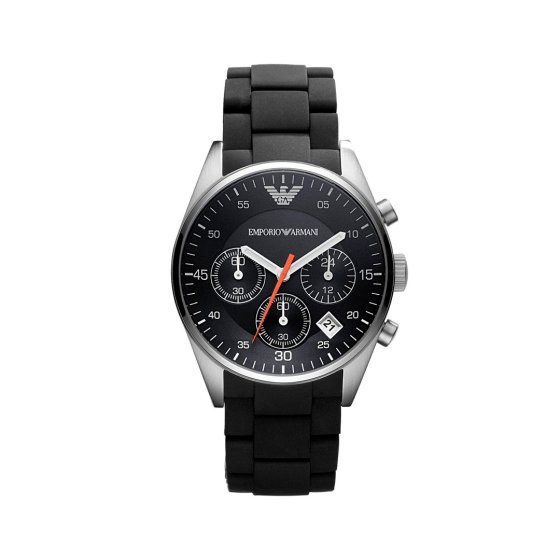 Shop Authentic Emporio Armani Sportivo Chronograph Black Dial Black Strap Watch For Men - AR5858 - Luxxuri