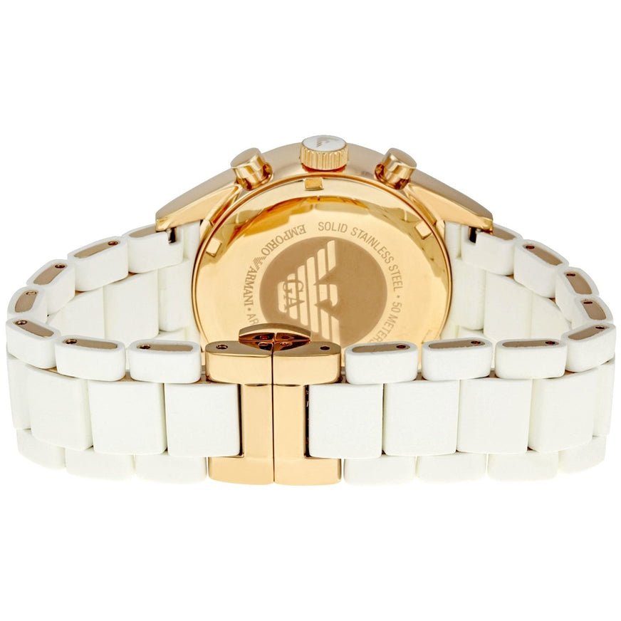 Shop Authentic Emporio Armani Sportivo Silver Dial White Silicone Strap Watch For Women - AR5920 - Luxxuri