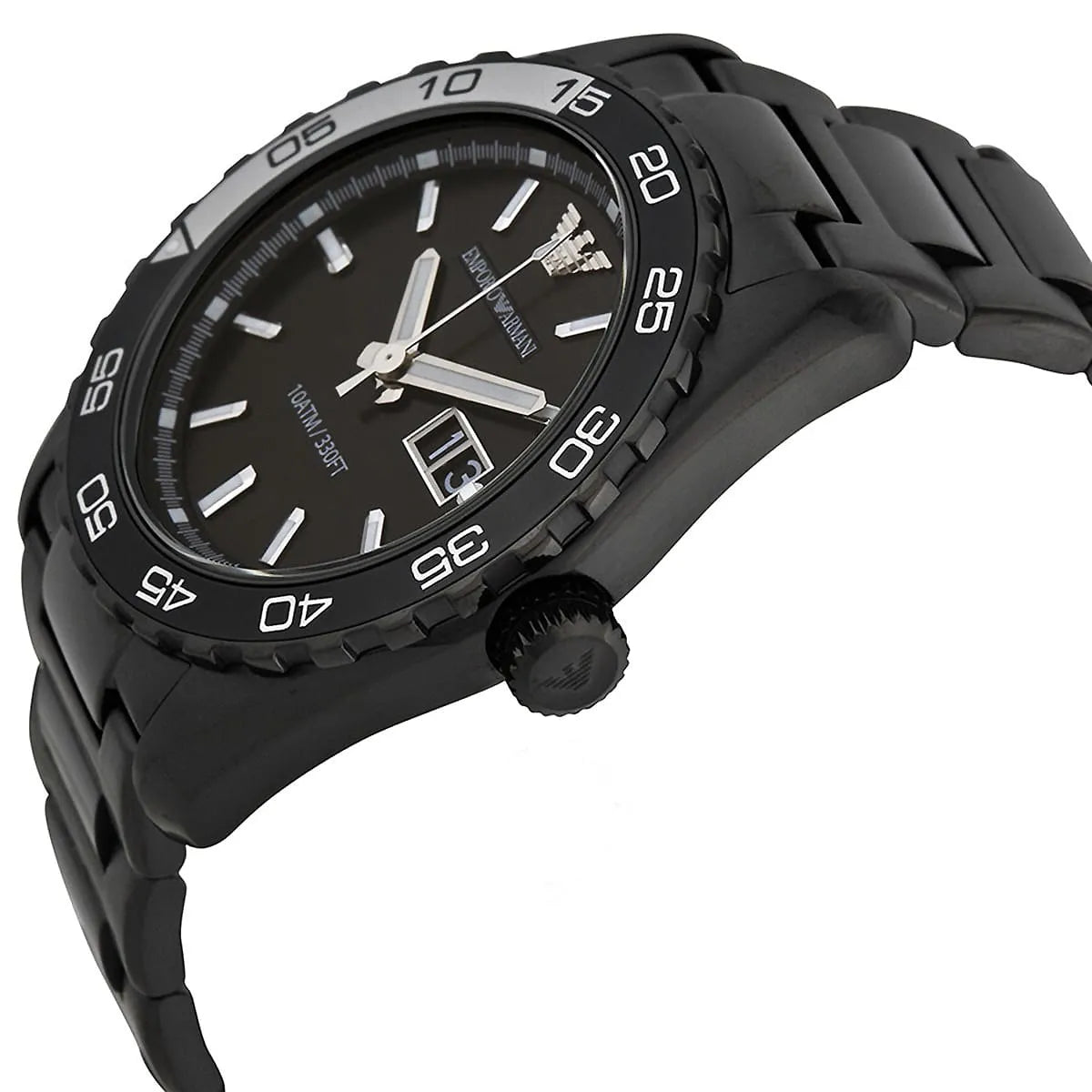 Shop Authentic Emporio Armani Sportivo Quartz Black Dial Black Steel Strap Watch For Men - AR6049 - Luxxuri