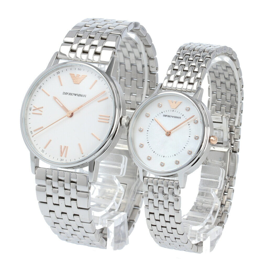 Shop Authentic Emporio Armani Kappa Quartz White Dial Silver Steel Strap Watch For Men - AR80014 - Luxxuri