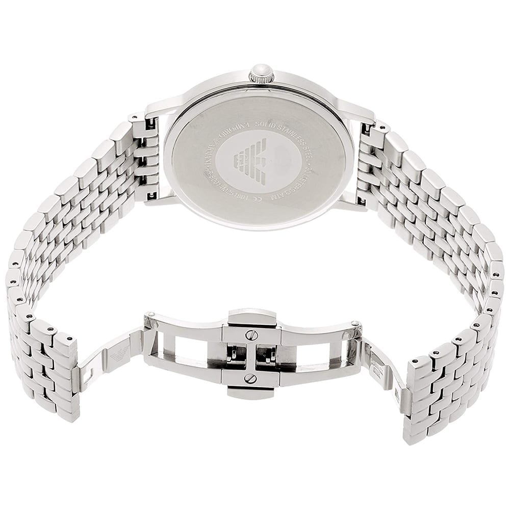 Shop Authentic Emporio Armani Kappa Quartz White Dial Silver Steel Strap Watch For Men - AR80014 - Luxxuri