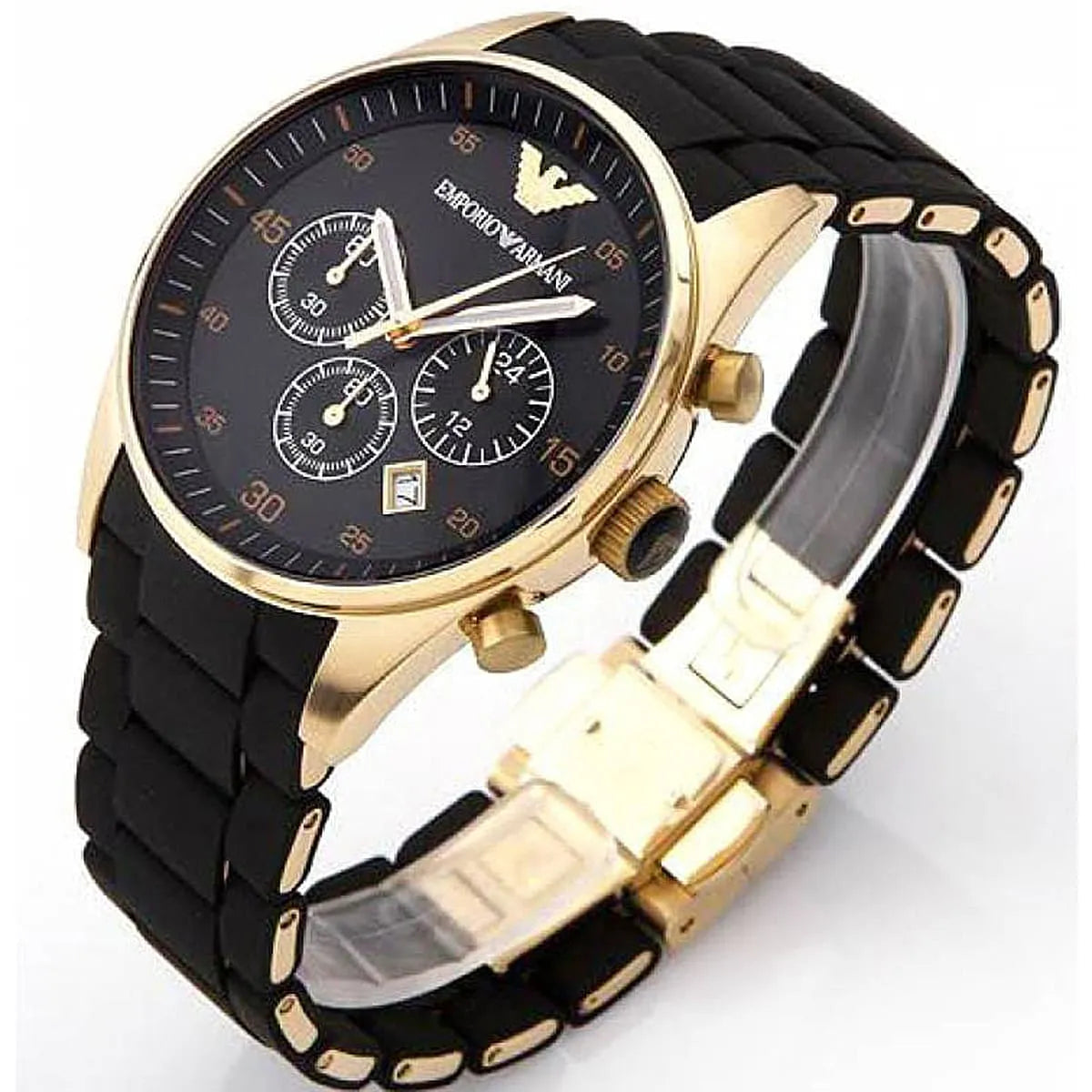 Shop Authentic Emporio Armani Sportivo Quartz Black Dial Black Steel Strap Watch For Men - AR8023 - Luxxuri