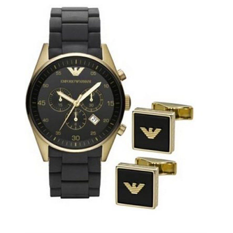 Shop Authentic Emporio Armani Sportivo Quartz Black Dial Black Steel Strap Watch For Men - AR8023 - Luxxuri