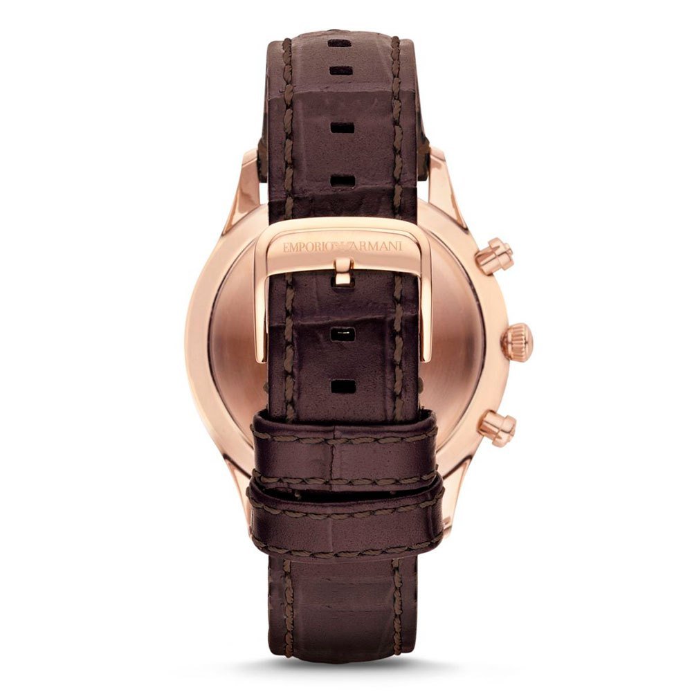 Shop Authentic Emporio Armani Classic Chronograph Burgundy Dial Brown Leather Strap Watch For Men - AR1890 - Luxxuri