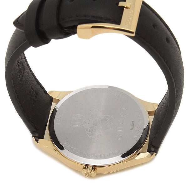 Gucci G-Timeless Mother of Pearl Dial Black Leather Strap Watch For Women - YA126589