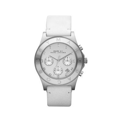 Shop Authentic Marc Jacobs Blade White Dial White Leather Strap Watch for Women - MBM1187 - Luxxuri