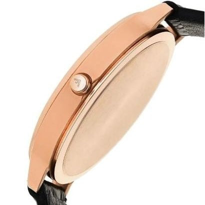 Shop Authentic Emporio Armani Kappa Quartz Black Dial Black Leather Strap Watch For Women - AR11064 - Luxxuri