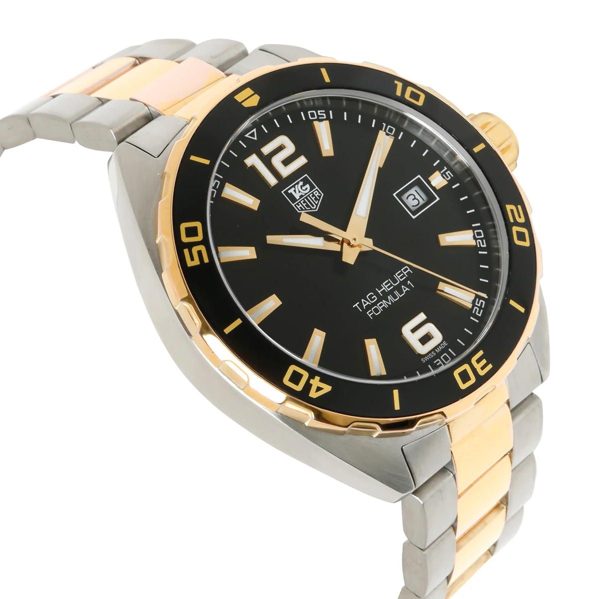 Shop Authentic Tag Heuer Formula 1 Quartz Black Dial Two Tone Steel Strap Watch for Men - WAZ1121.BB0879 - Luxxuri