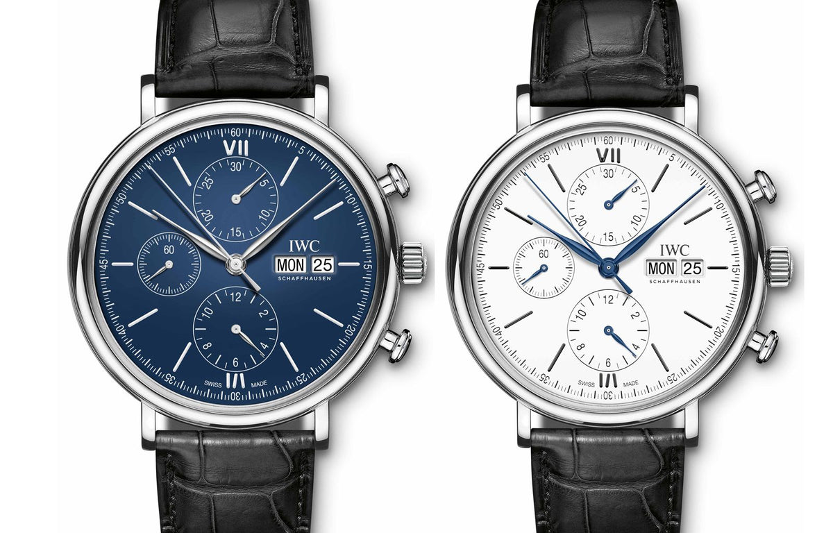 Shop Authentic IWC Portofino Chronograph Blue Dial Black Leather Strap Watch for Men - IW391023 - Luxxuri