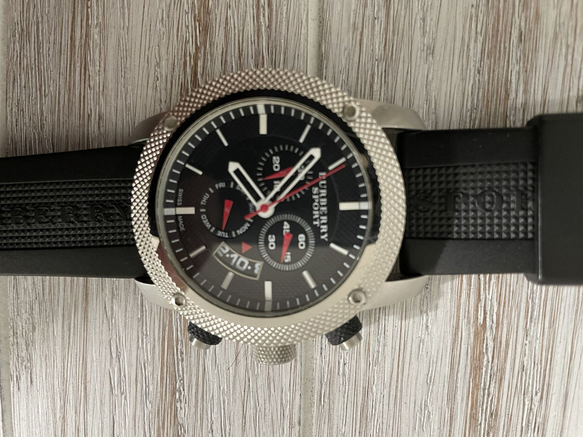 Shop Authentic Burberry Endurance Sport Chronograph Black Dial Black Rubber Strap Watch for Men - BU7700 - Luxxuri