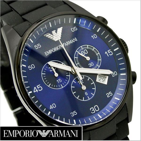 Shop Authentic Emporio Armani Sportivo Chronograph Blue Dial Black Strap Watch For Men - AR5921 - Luxxuri