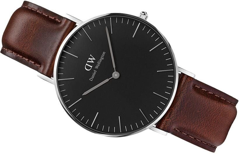 Shop Authentic Daniel Wellington Classic Bristol Black Dial Brown Leather Strap Watch For Men - DW00100143 - Luxxuri
