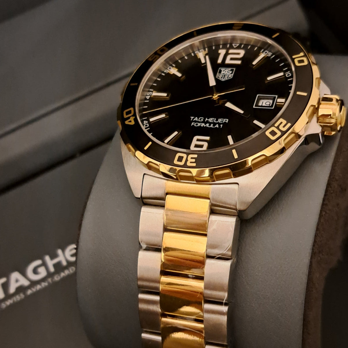 Shop Authentic Tag Heuer Formula 1 Quartz Black Dial Two Tone Steel Strap Watch for Men - WAZ1121.BB0879 - Luxxuri