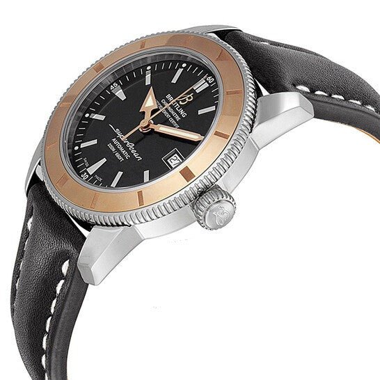 Breitling Superocean Heritage 42mm Black Dial Black Leather Men's Watch - U1732112-B