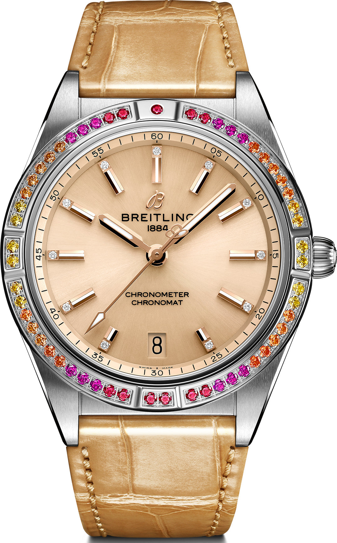 Breitling Chronomat Automatic 36 South Sea Brown Dial Brown Leather Strap Watch for Women - A10380611A1P1