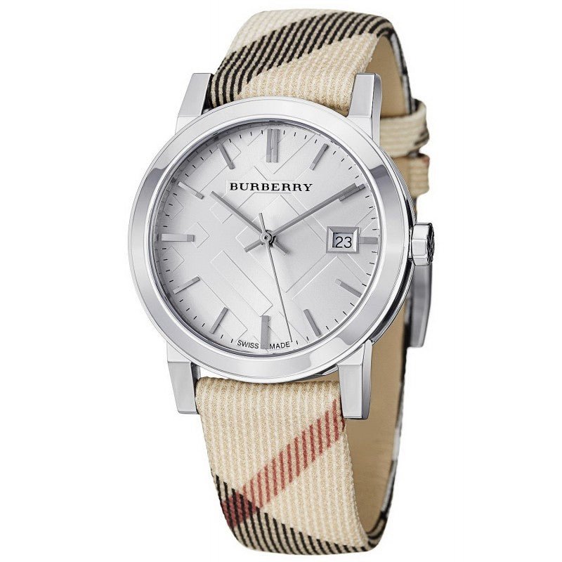 Shop Authentic Burberry The City White Dial Brown Leather Strap Watch for Women - BU9113 - Luxxuri