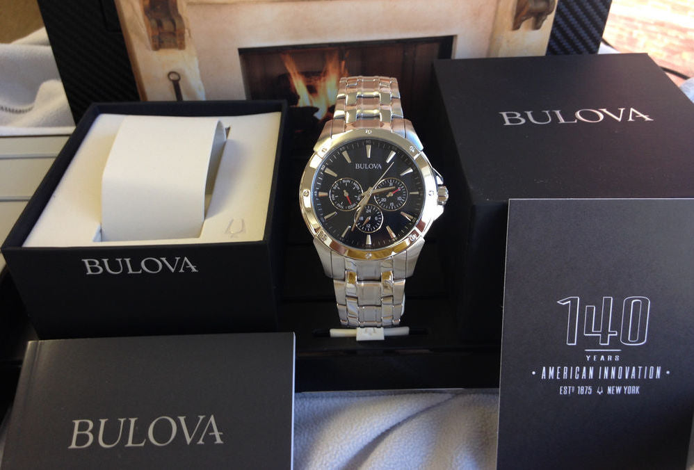 Shop Authentic Bulova Classic Collection Black Dial Silver Steel Strap Watch for Men - 96K107 - Luxxuri