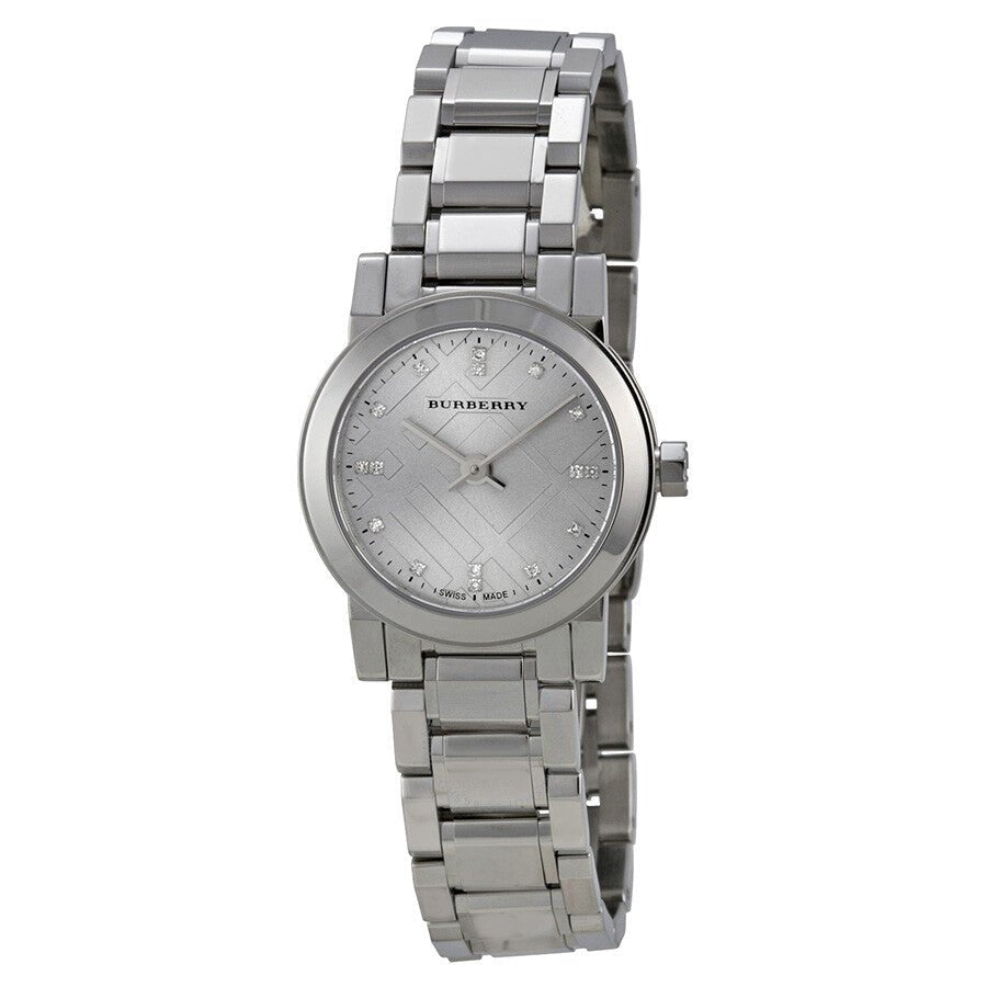 Shop Authentic Burberry The City Silver Diamonds Dial Silver Steel Strap Watch for Women - BU9230 - Luxxuri