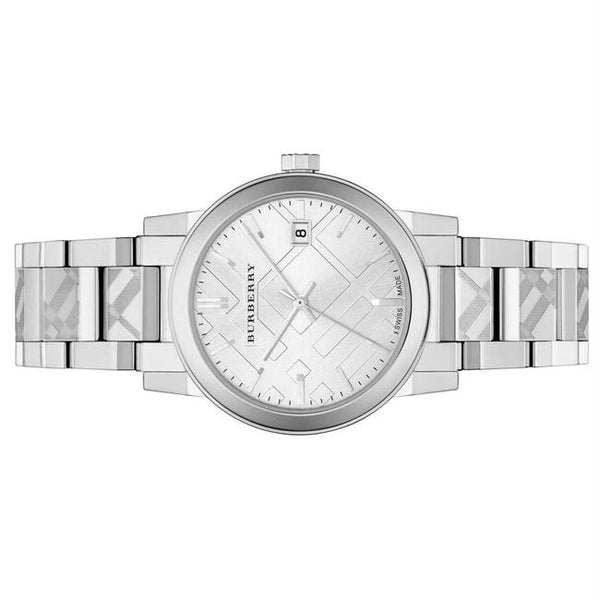Shop Authentic Burberry The City Silver Diamonds Dial Silver Steel Strap Watch for Women - BU9230 - Luxxuri