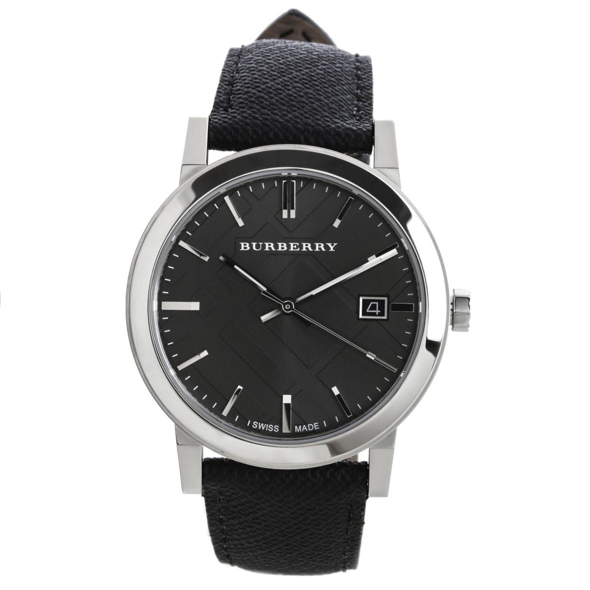 Shop Authentic Burberry The City Grey Dial Black Leather Strap Watch for Men - BU9030 - Luxxuri