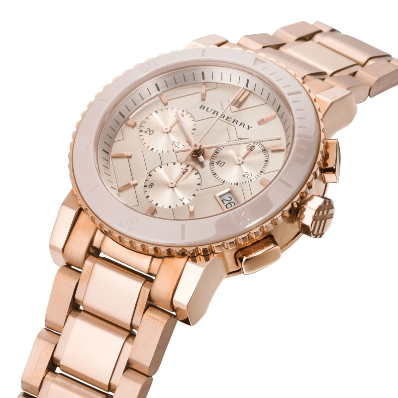 Shop Authentic Burberry The City Rose Gold Dial Rose Gold Steel Strap Watch for Women - BU9703 - Luxxuri