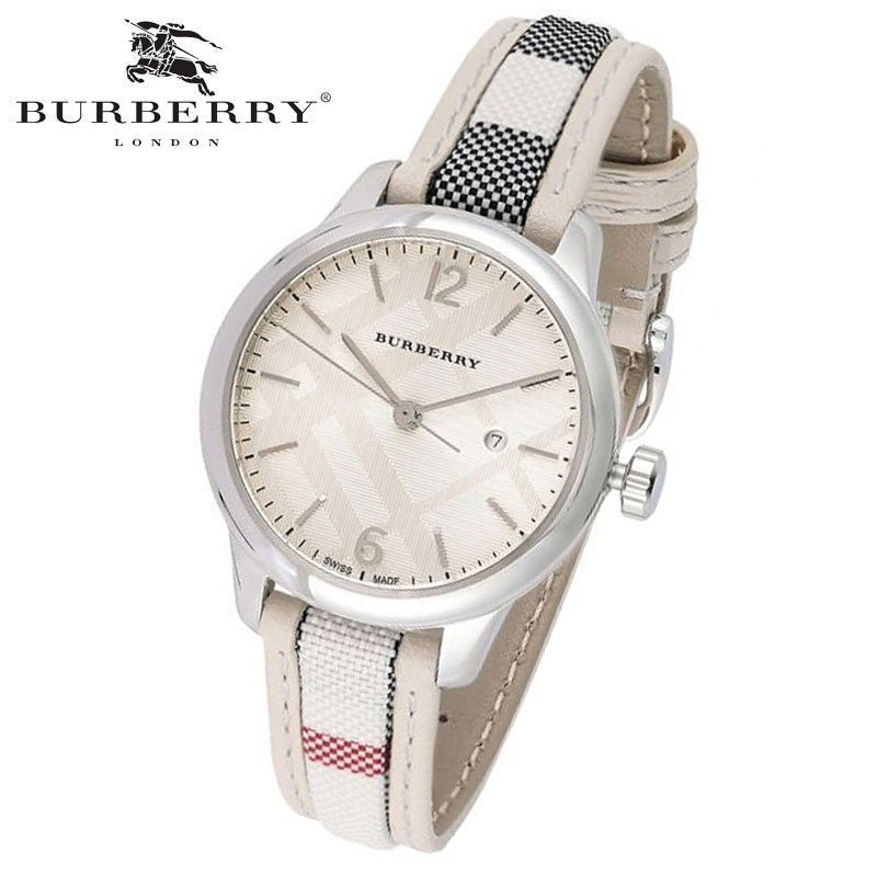Shop Authentic Burberry The City Silver Dial Brown Leather Strap Watch for Women - BU9136 - Luxxuri