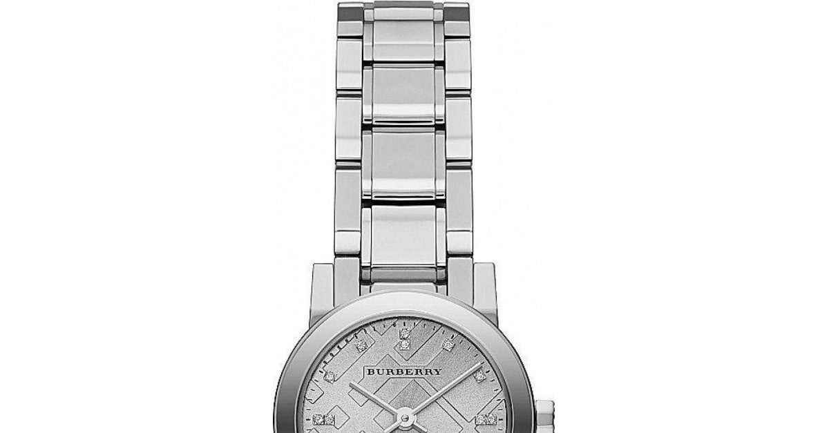 Shop Authentic Burberry The City Silver Diamonds Dial Silver Steel Strap Watch for Women - BU9230 - Luxxuri